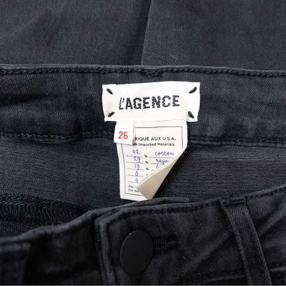 NEW L'Agence Margot High Rise Ankle Skinny Jean 26 Dark Graphite Stretch Cropped - Picture 5 of 10